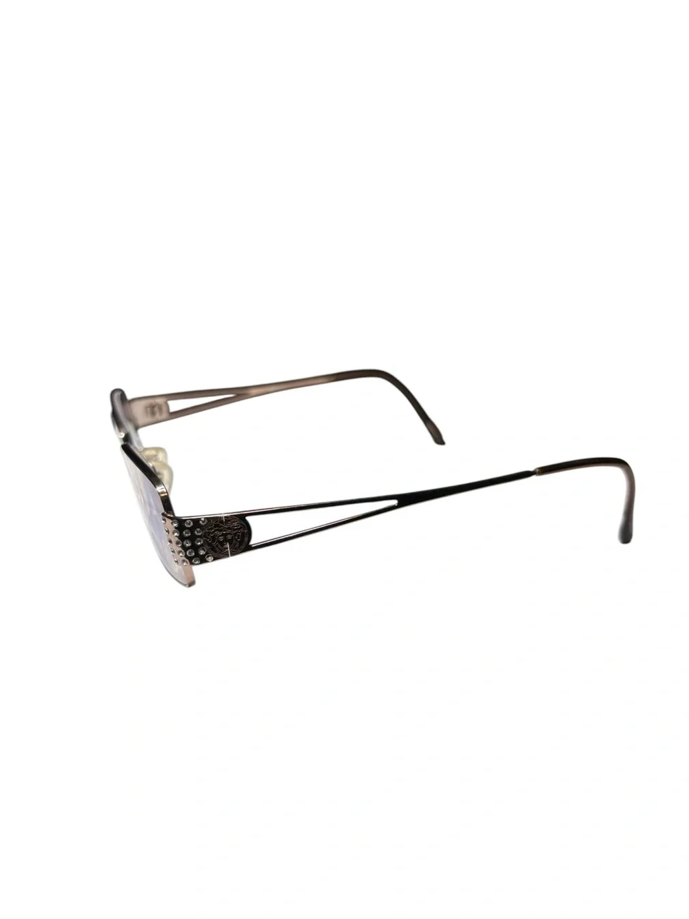 Vintage 00s Y2K Versace Eyeglasses Crystal Medusa Logo MOD 1117-B 1013 51-17-135